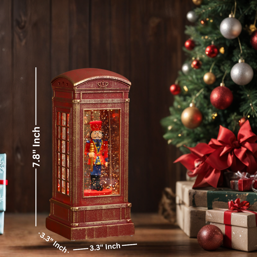 SINT Christmas Musical Phone Booth Snow Globe for Christmas Decoration