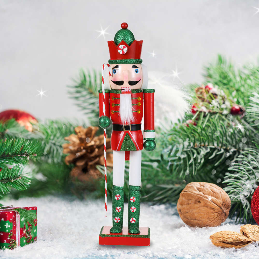 SINT 15 Inch Traditional Wooden Nutcracker for Christmas Decorations