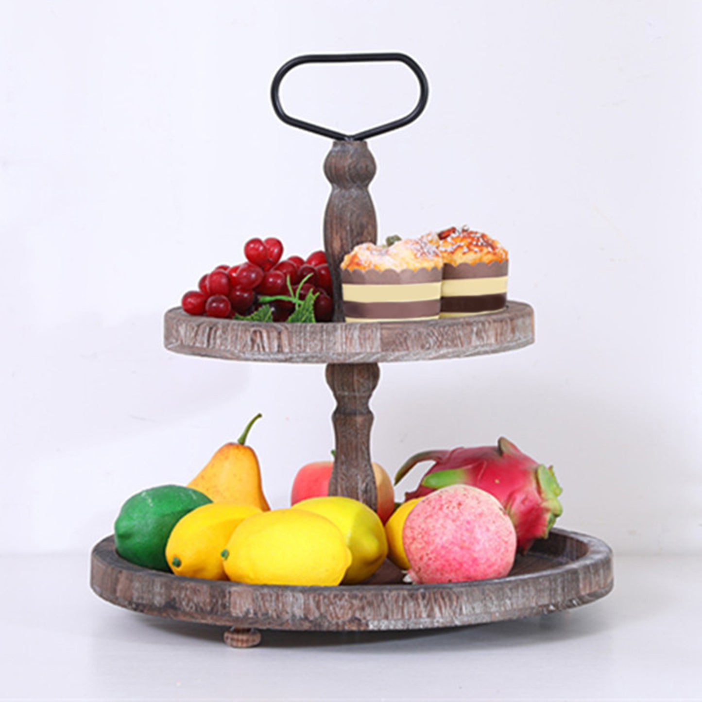 New Wooden Double Layer Tray