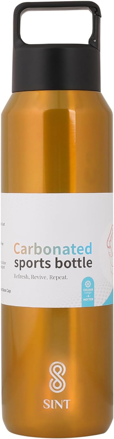 Carbonated Sports Bottle- Leak Proof 27 oz| 800 ML Gold