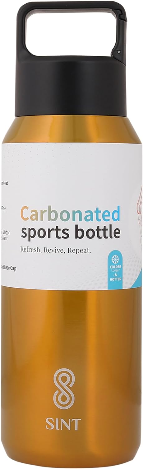 Carbonated Sports Bottle- Leak Proof 20 oz| 600 ML Gold