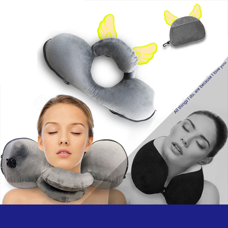 Press-type Inflatable U-shaped Pillow Neck