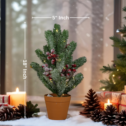 SINT 19 Inch Premium Artificial Small Chritsmas Tree with Light for Home Decoration