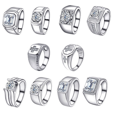 S925 Fashion High-grade Irregular White Zircon Ring