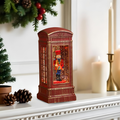 SINT Christmas Musical Phone Booth Snow Globe for Christmas Decoration