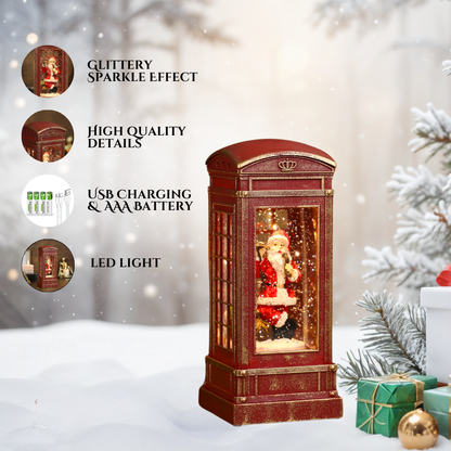 SINT Christmas Musical Phone Booth Snow Globe for Christmas Decoration