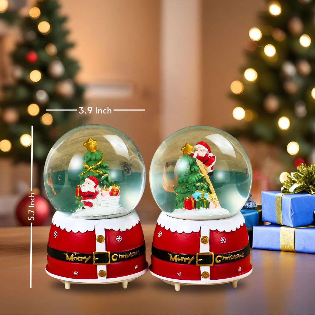 SINT Christmas Musical Glittering Water Snow Globe | Set of 2