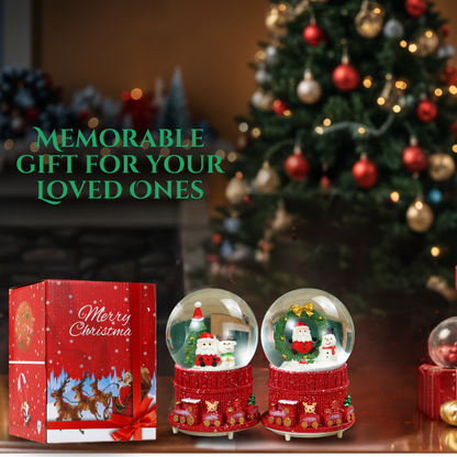 SINT Christmas Musical Glittering Water Snow Globe | Set of 2