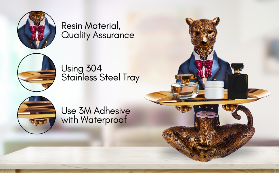 Modern Decor Resin Tiger Tray Statue