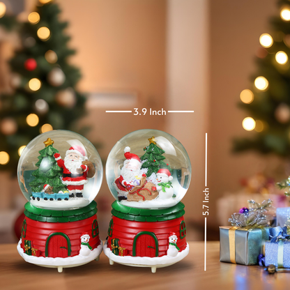 SINT Christmas Musical Glittering Water Snow Globe | Set of 2