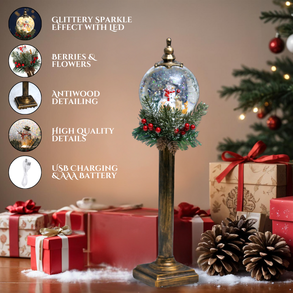 SINT Christmas Snow Globe Pole Lamp (Snowman)