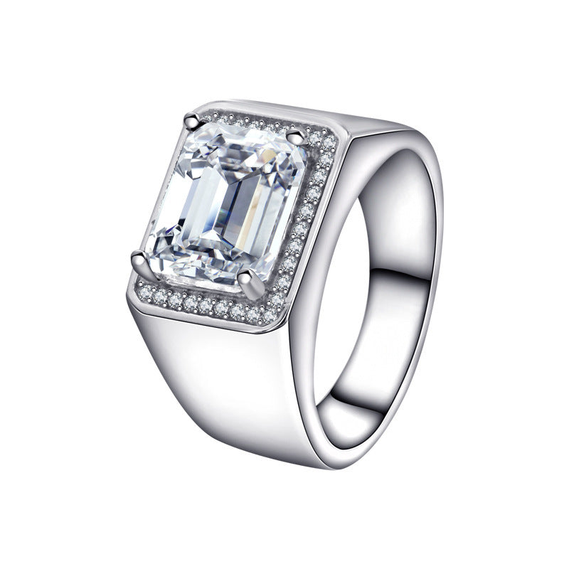 S925 Fashion High-grade Irregular White Zircon Ring