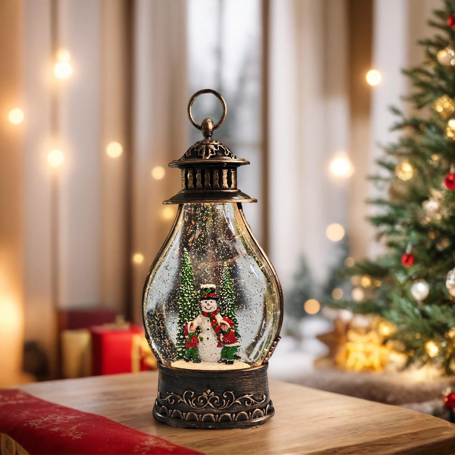 SINT Christmas Musical Snow Globe Spinning Water Glittering Lantern