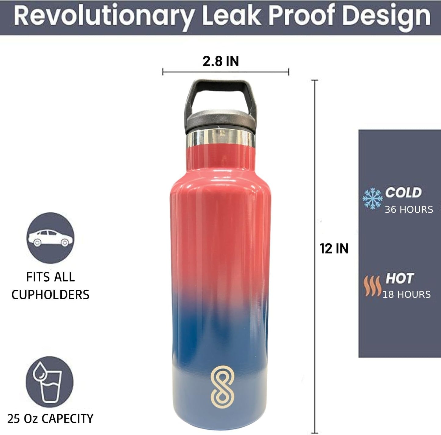 Water Bottle - 25 Oz, Leak Proof - Stainless Steel | Fire Bolt