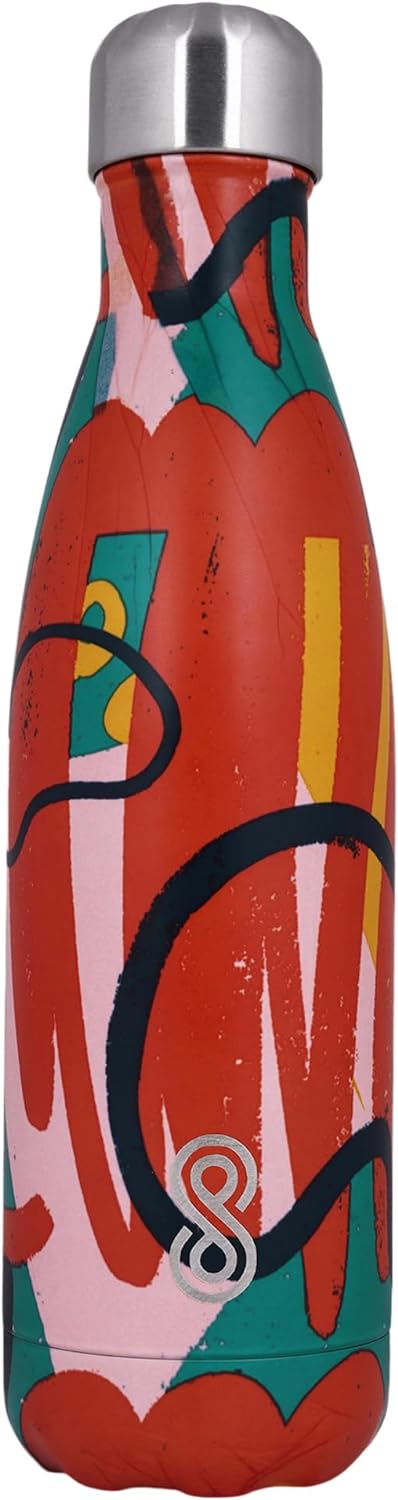 Modern Art Water Bottle 17 Oz | 500 ML | Red