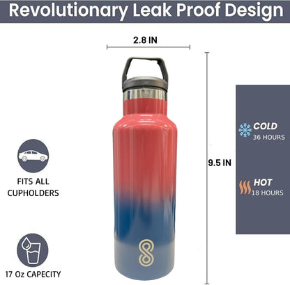 Water Bottle - 17 Oz, Leak Proof - Stainless Steel | Fire Bolt