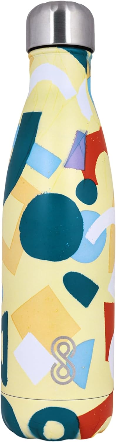 Modern Art Water Bottle 17 Oz | 500 ML | Yellow