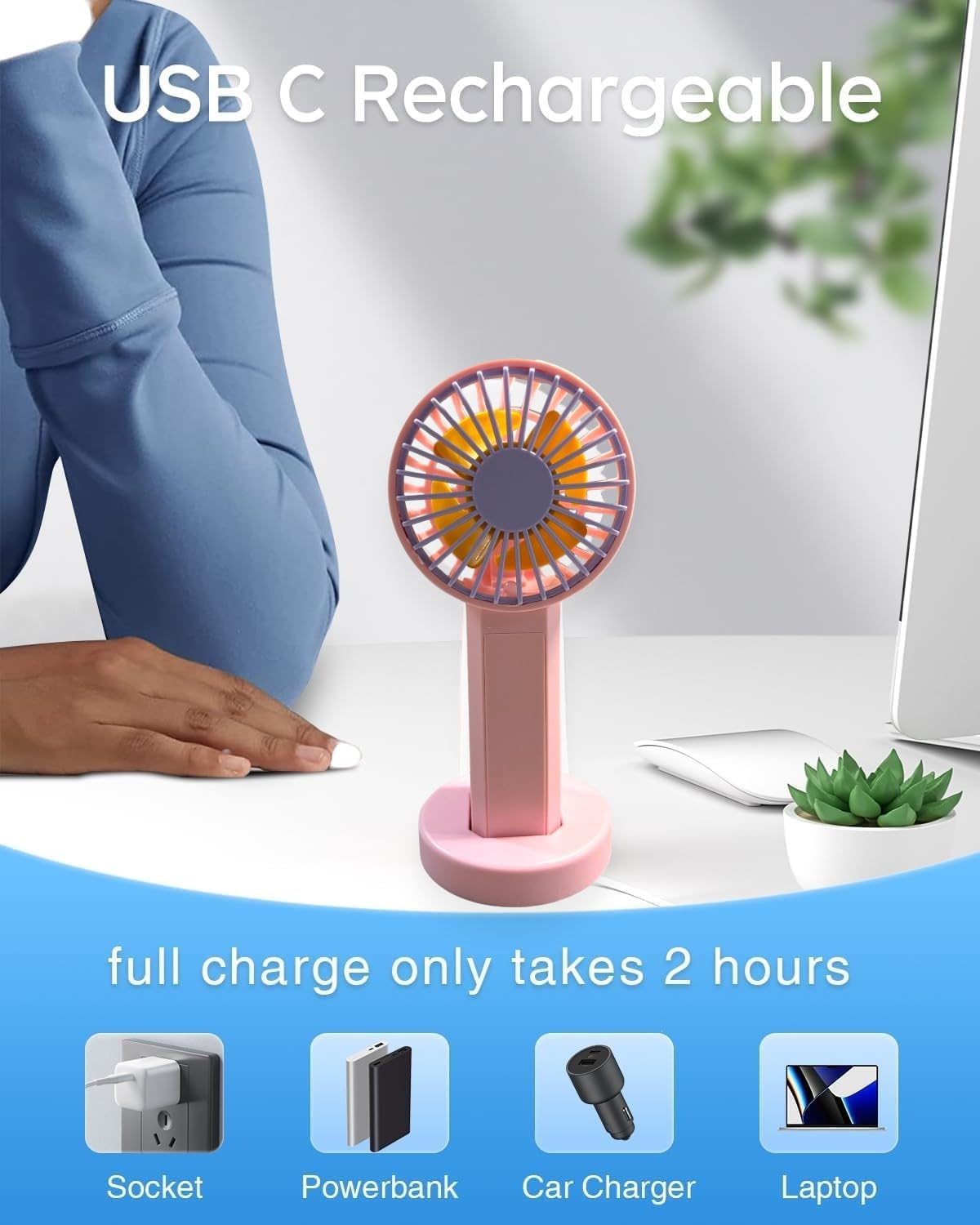 Mini Handheld Portable Fan|USB Rechargeable