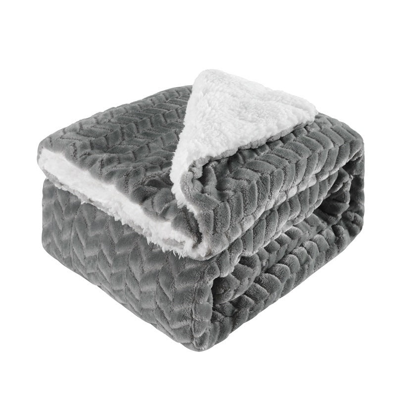 Thickened Flannel Lamb Wool Composite Double Blanket Leisure Blanket Gift Blanket