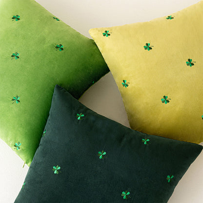 Big Four-Leaf Clover Velvet Pillow Cover