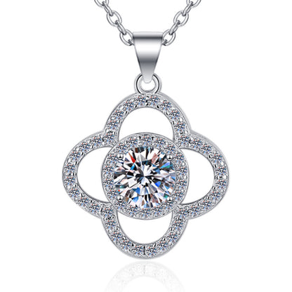 Women's Fashion Sterling Silver Moissanite Pendant Necklace