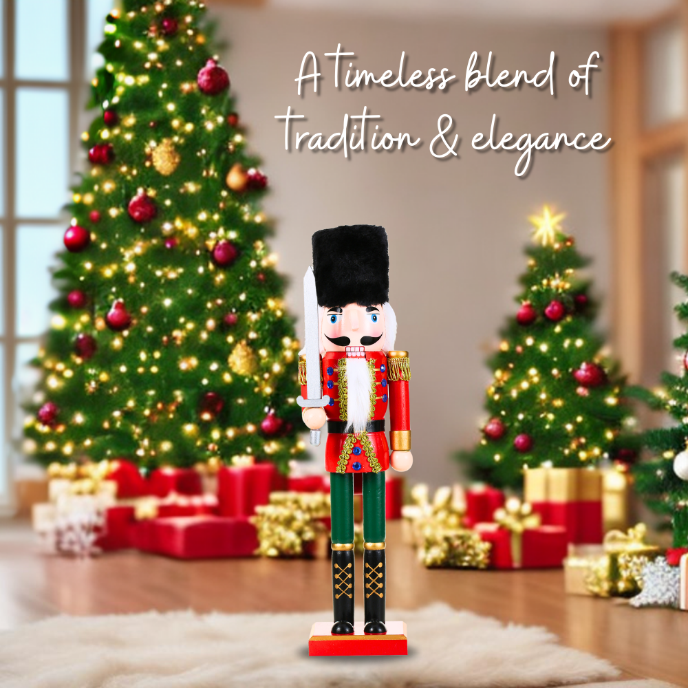 SINT 15 Inch Traditional Wooden Nutcracker for Christmas Decorations