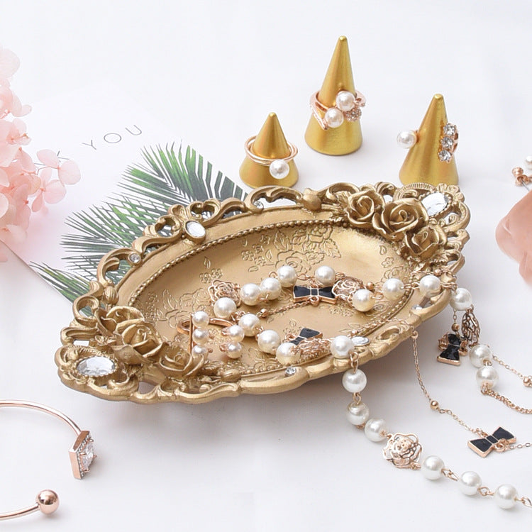 Golden Resin Jewelry Tray