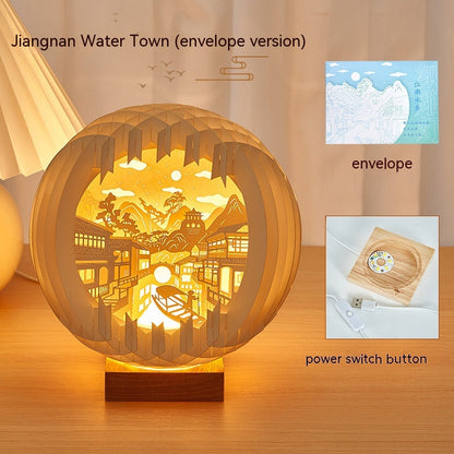 Paper Carving Creative Three-dimensional Small Night Lamp Creative Home Decor