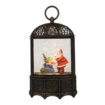 SINT Christmas Vintage Snow Globe Lantern (Santa Claus with Teddy and Gift)