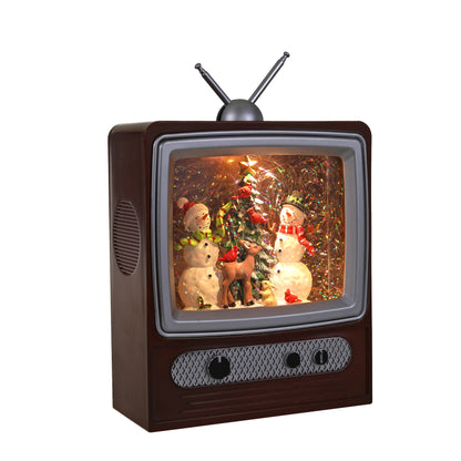 SINT Christmas Musical Retro Style TV Snow Globe Lantern