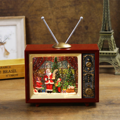 SINT Christmas Musical Retro Style TV Snow Globe Lantern