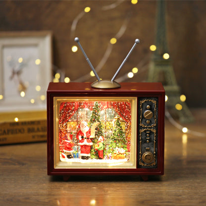 SINT Christmas Musical Retro Style TV Snow Globe Lantern