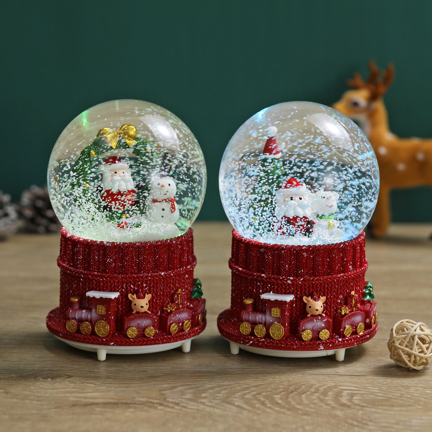 SINT Christmas Musical Glittering Water Snow Globe | Set of 2