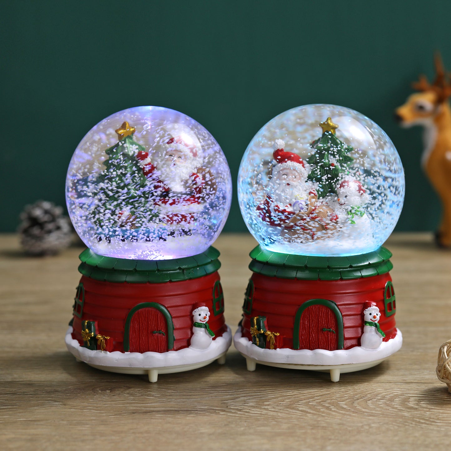 SINT Christmas Musical Glittering Water Snow Globe | Set of 2