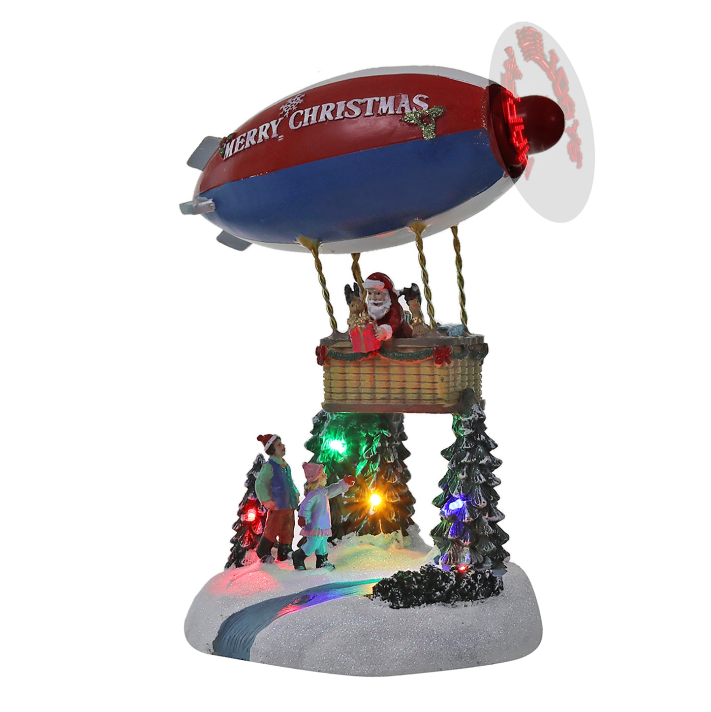 Santa Claus Lighted Battery Operated Musical Tabletop Christmas village Ornament for Home Christmas Decoration