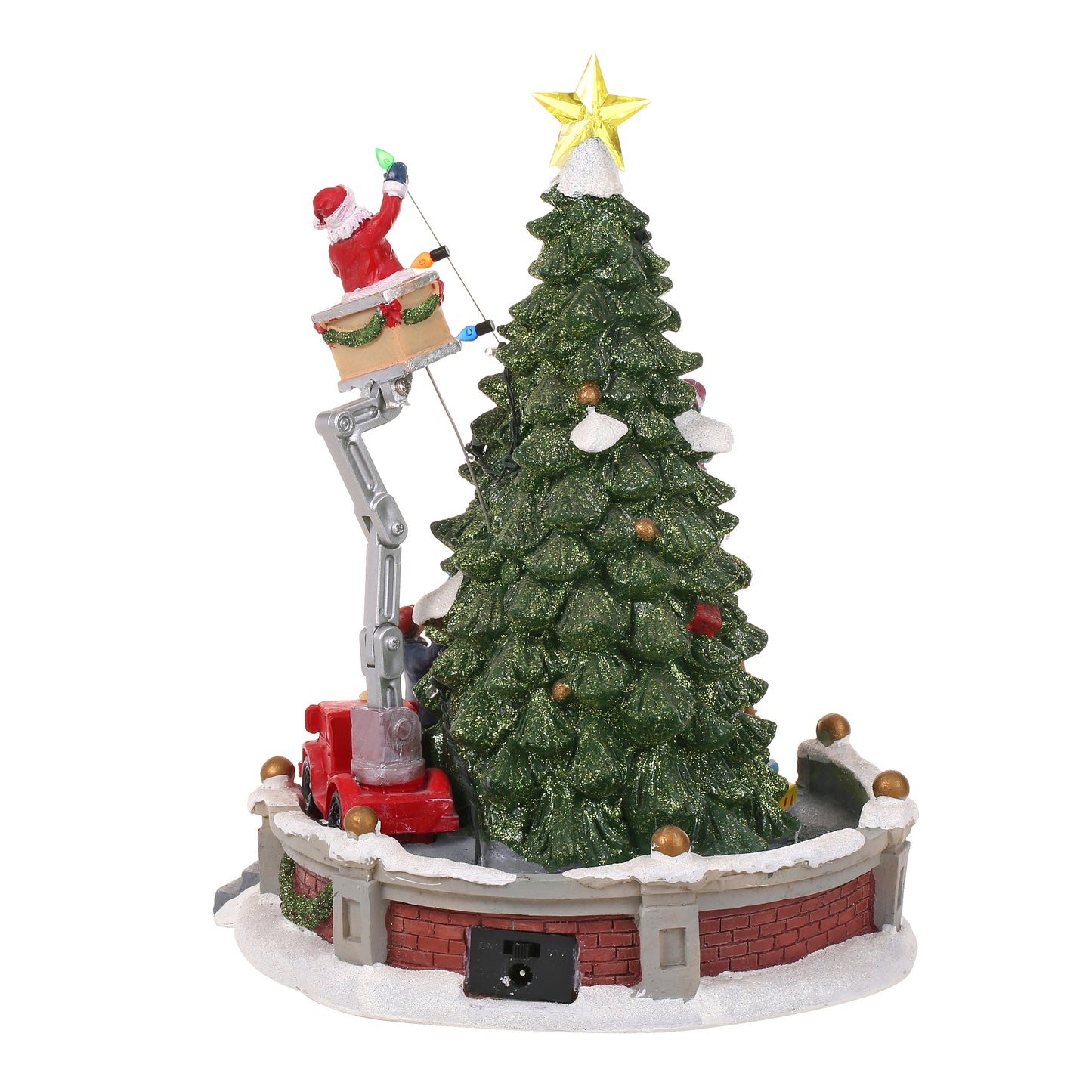 Santa Claus Lighted Battery Operated Musical Tabletop Christmas village Ornament for Home Christmas Decoration