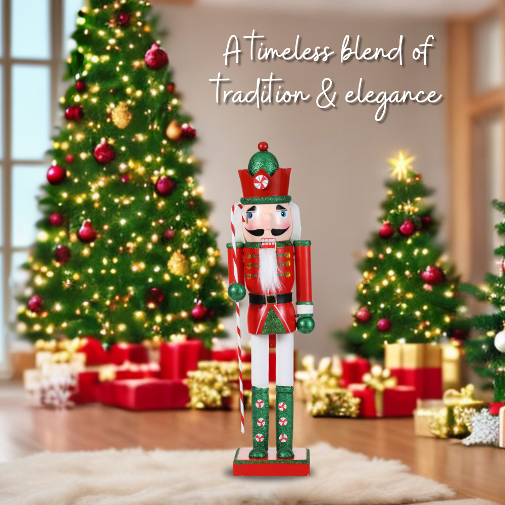 SINT 15 Inch Traditional Wooden Nutcracker for Christmas Decorations