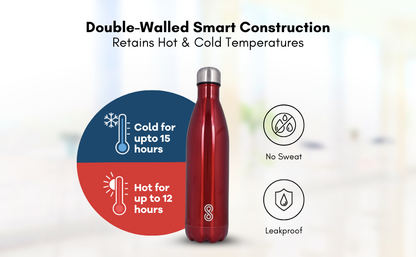 Water Bottle 25 Oz Stainless Steel| 750 ML | Red