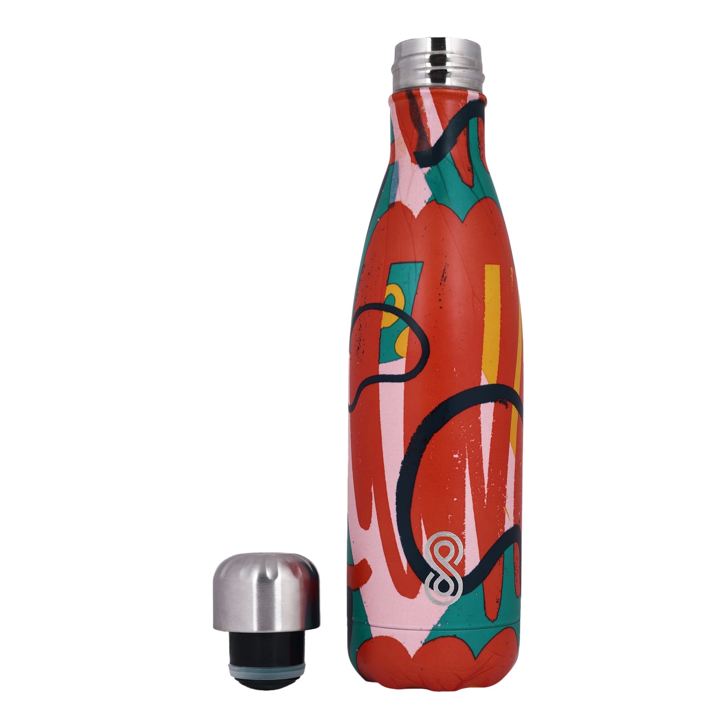 Modern Art Water Bottle 17 Oz | 500 ML | Red