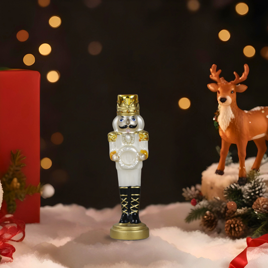 SINT White Color Glass Lightup Nutcrackers for Christmas Decoration