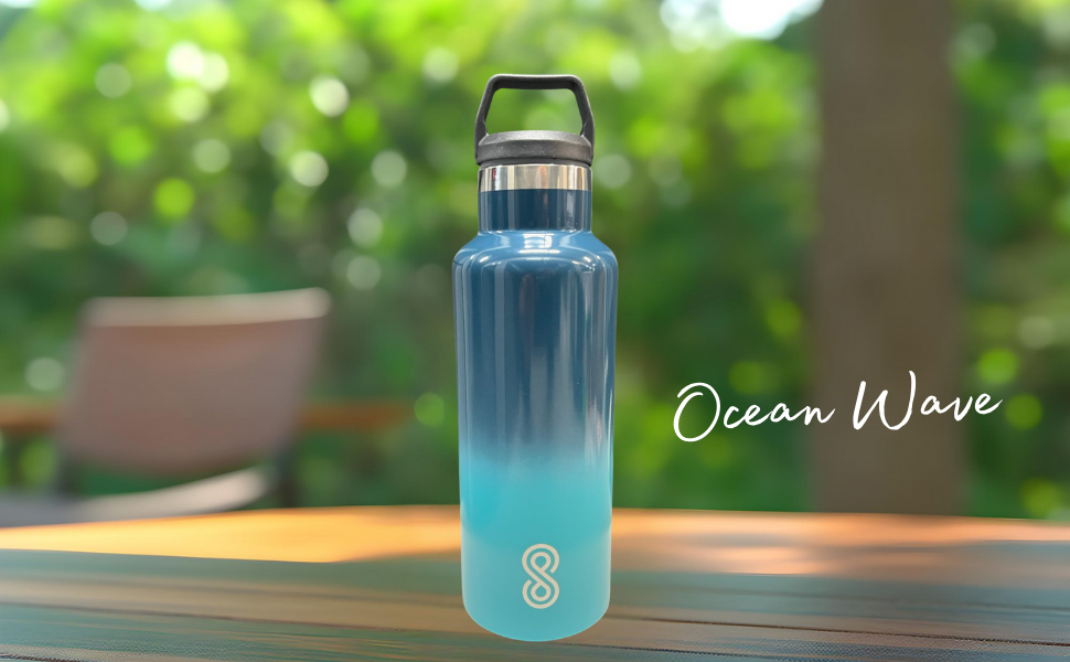 Water Bottle - 17 Oz, Leak Proof - Stainless Steel | Ocean Wave