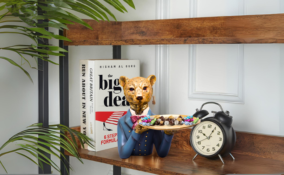 Modern Decor Resin Tiger Tray Statue