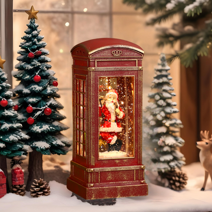 SINT Christmas Musical Phone Booth Snow Globe for Christmas Decoration