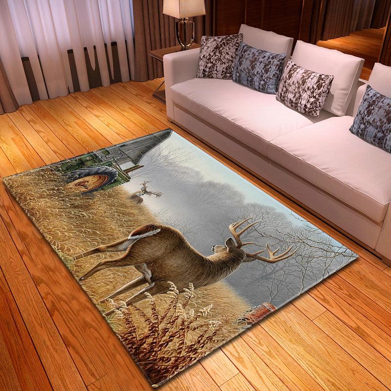 Home Decor Animal Deer Large Carpet Non-slip Mat