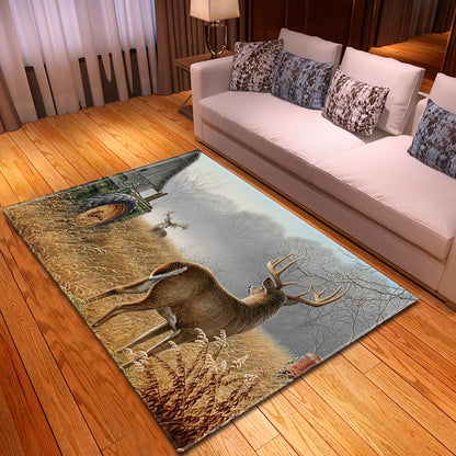 Home Decor Animal Deer Large Carpet Non-slip Mat