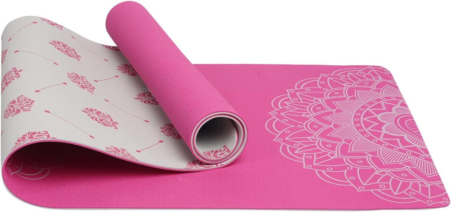 Premium 6mm Print Reversible Yoga Mat- Chakra Blush