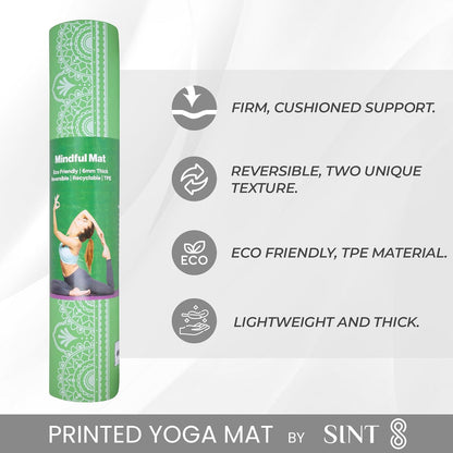 Premium 6mm Print Reversible Yoga Mat- Mystic Owl
