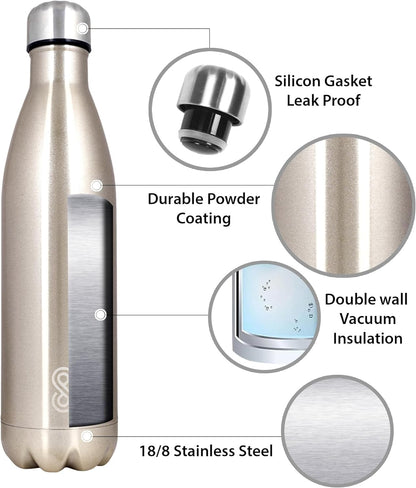 Water Bottle 25 Oz Stainless Steel| 750 ML | Copper