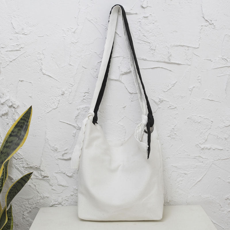 Custom bags wholesale sweet double strap canvas bag simple fashion shopping travel girl single shoulder bag