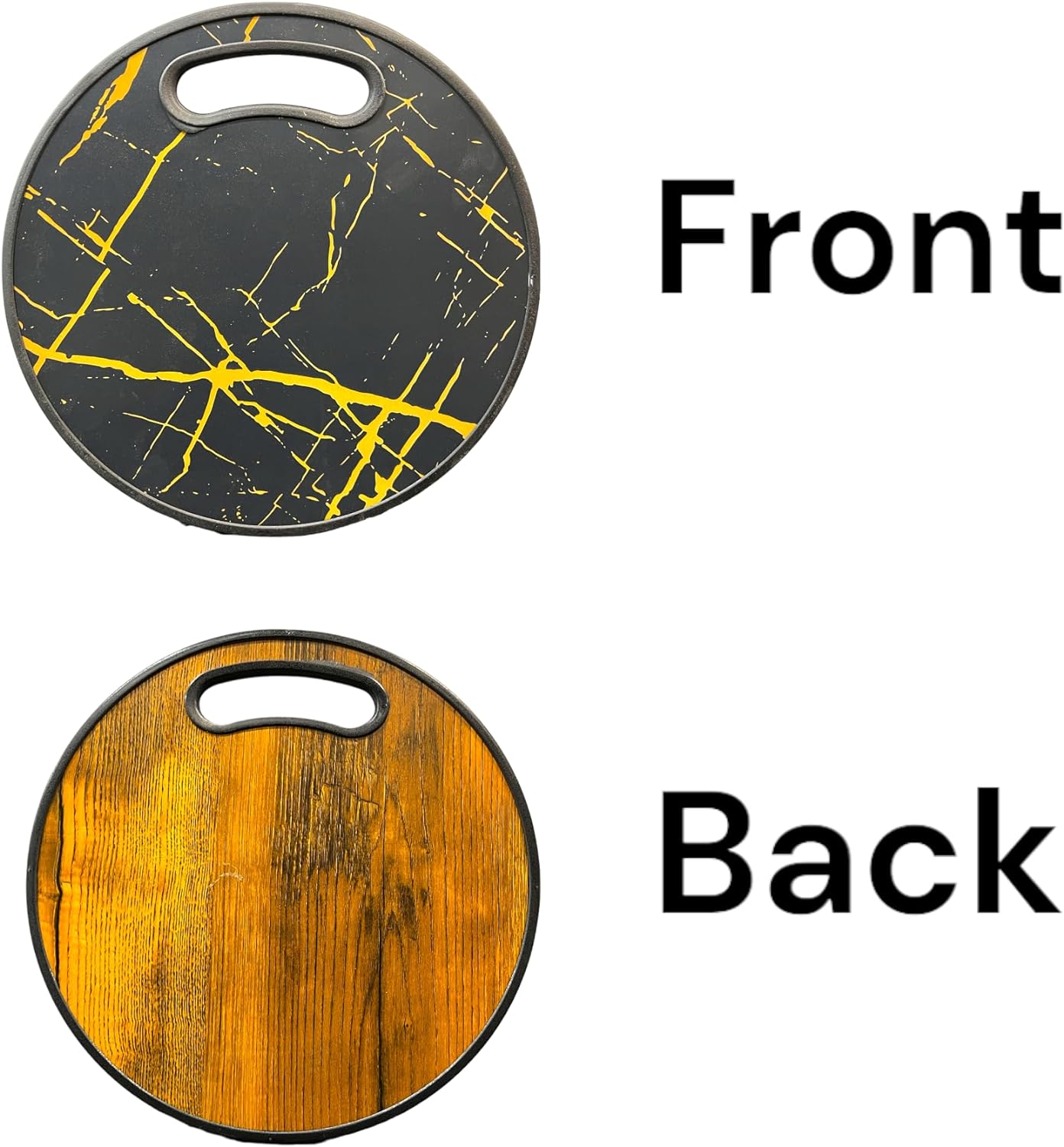 Round Cutting Board| Black & Yellow